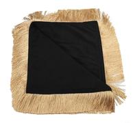 Hosrivae European Velvet Tablecloth with Tassel, Retro Square Dining Table 65x65cm, Wrinkle-Resistant Fabric Home Party Decor(black)