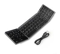 Hosrivae Foldable Keyboard with Number Pad, Portable Rechargeable Wireless Travel Keypad Tablet Laptop PC, Compact 81 Keys Fold, Grey