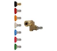 Hosrivae High Pressure Washer Nozzle with 1/4" Quick Connect, 180° Swivel Adjustable Car Cleaning, 5 Settings to 4500 PSI(+ 7 nozzles)