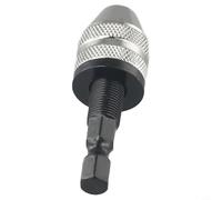 Hosrivae Keyless Drill Chuck Adapter, 6.35mm Hex Shank, Aluminium Alloy, For Quick Bit Changes In Grinders, Engravers & Nail Machines(0.3-6.5mm)