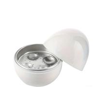 Hosrivae Microwave Egg Cooker Steamer Hard Boiled Eggs, ABS & Aluminum Liner, Ventilated Breakfast, Veggie Steaming, Compact Kitchen Gadget(White egg)