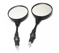 Hosrivae Motorcycle Rearview Mirror Assembly for KLX250, 10mm Thread Foldable Side Mirrors with 360-Degree Adjustable Aluminum Arm, Black ABS Construction