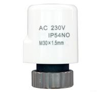 Hosrivae Open Electrothermal Valve Having Pattern Thrust Ip54 230v Floor Heating Actuator for Manifolds Normally Rated M30×.5mm -piece Compact 110n For Slim for Thread(White)