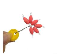 Hosrivae Oval Seven-Star Luminous Fishing Float Beans, 6.3mm x 13.2mm Glow-in-the-Dark Terminal Tackle for Carp & Coarse Fishing, 6-Piece Set, 10g(Pink)