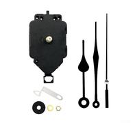 Hosrivae Pendulum Clock Movement Kit, Quartz Replacement Mechanism with 12mm Shaft & 5mm Thread for 2mm-Thick Clock Panels, Includes Hour/Minute/Second H(BLACK)