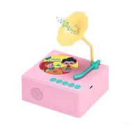 Hosrivae Phonograph Music Player with 96 Story Cards, Interactive Early Learning Machine Toddlers Aged 3-6, ABS Educational Toy Storytelling and Cognitive Development, Pink(Blue)