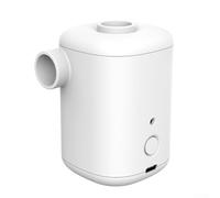 Hosrivae Portable Electric Air for Camping Sleeping Pad, 12W 300L/min Air Compressor with 1500mAh Battery, IPX4 Waterproof, Includes 4 Nozzles & Char(WHITE)