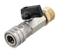 Hosrivae Pressure Washer Ball Valve Hose Switch with M22-14 1/4 Inch Quick Connector, 4500 PSI Stainless Steel and Brass Flow Control Nozzle for High Pres