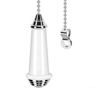 Hosrivae Pull Chain Extension with Ball Chain 100cm, Porcelain Light Pull Cord Handle Bathroom Bedroom Ceiling Fan Switch, White Ceramic and Zinc Alloy Replacement Draw Cord