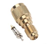 Hosrivae R410a Brass Adapter 5/16 to 1/4 Inch for Mini Split AC HVAC Charging and Vacuum, Low-Side A/C Low-Loss Fitting with Valve Core and Depressor