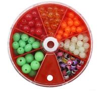 Hosrivae Rig Fishing Block Beans - 199-Piece Colorful Hard Plastic Floating Beads Set (4mm/5mm/6mm/8mm) for Freshwater & Saltwater Lure Rigging