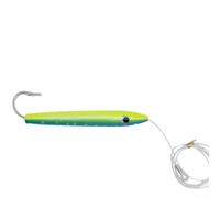 Hosrivae Rigged Cedar Wood Tuna Lure - 15.5 cm Drag-Sinking Pencil Bait for Trolling, Casting & Slow-Action Swim; Compatible with Tuna, Marlin, Dora(blue)