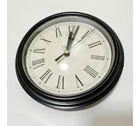 Hosrivae Silent Quartz Clock Insert Movement with Roman Numerals for DIY Clock Projects or Replacement, 150mm Diameter, Vintage-Style White Face & Black T