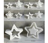 Hosrivae Silicone Christmas Star for Candle Making, Hollow Star Shape Baking & Soap Craft Template, Food-Grade Flexible Reusable Molding Tray, 5-