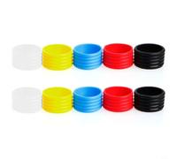 Hosrivae Silicone Tennis Racket Sealing Ring - Stretchy Rubber Handle Ring for Tennis & Squash Rackets, 25mm Diameter × 20mm Height, 10-Pack in 5 Colors (Yellow/Red/Blue/Black/White)