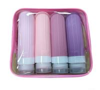 Hosrivae Silicone Travel Bottles Set 3oz for TSA Approved, 4 Pack Leak Proof Squeeze Containers with Wide Mouth Toiletries Shampoo Lotion, BPA Portable Carry with Bag(05)