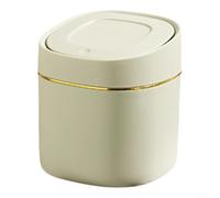 Hosrivae Small Trash Can with Pop- Lid, Press Desktop Waste Bin