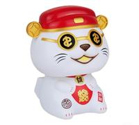 Hosrivae Solar Powered Lucky Cat Ornaments, Automatic Nodding God of Wealth