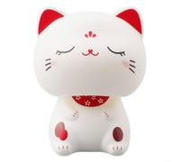 Hosrivae Solar Powered Nodding Cat Car Ornament, Automatic for Dashboard Decoration with Cute Smiling Eyes, No Required Lucky Figurine Home Office Restaurant, White(B)