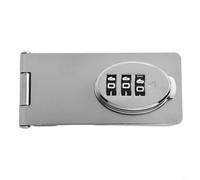 Hosrivae Stainless Steel Keyless Password Hasp Lock for Cabinet Door Security with Slide Latch - 8.91cm x 4cm x 1.7cm Silver Combination Lock for Refrigera