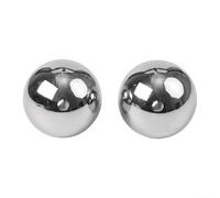 Hosrivae Steel Floating Garden Balls - Mirror Finish Hollow Spheres Features, Fountains & Ponds, Silver Decor (2 Pack, 100mm)(100MM)