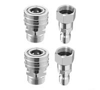 Hosrivae Steel Pressure Washer Quick Connector Kit: NPT 3/8 Male & Female Swivel Fitting M22-14mm / M22-15mm, 360° Rotation, Resistant, Outdoor Cleaning(B)
