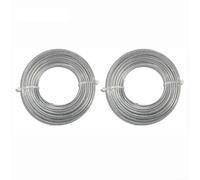 Hosrivae Steel Wire Grass Trimmer Line Replacement Spool 2 Sets 2.4-3.5mm x 15m Core-Reinforced Cord High Fray Resistance Efficient Cutting for Lawn(2.4 mm)