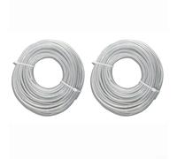 Hosrivae Steel Wire Grass Trimmer Line Replacement Spool 2 Sets 2.4-3.5mm x 15m Core-Reinforced Cord High Fray Resistance Efficient Cutting for Lawn(2.7 mm)