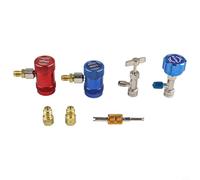 Hosrivae Tech for R1234yf Quick Couplers Set with Valve Core Remover - High and Low Pressure for 1/4 in & 1/2 in For HVAC Charging Hoses, Brass Construction