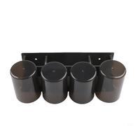 Hosrivae Wall Mounted Toothbrush Holder with Automatic Toothpaste Squeezer, Resistant Bathroom Organizer Rack Counter Space Saving, No Drill Installation, Grey(2)