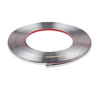 Hosrivae Wall Trim Strip, Flexible PVC Edging For Ceiling, Wall & Tile Borders, 12.5m × 8Mm Or 10Mm, Mirror-Finish Silver Trim(10mm*12.5 meters)