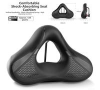 Hosrivae Wide Saddle with Shock-Absorbing Spring & Hollow Ventilation for Comfortable Long-Distance Cycling - Ergonomic PU Leather Seat, Mod(M)