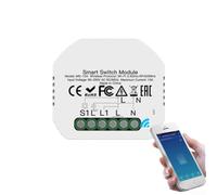Hosrivae WiFi Light Switch Life, 1-Way/2-Way Remote Control Timer, Compatible with and Google Home, Material, White, 4.7x5.2cm