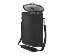 Hosrivae Wine Cooler Bag, Insulated Wine Tote, Black Polyester Leakproof Cooling Wine Carrier Adjustable Strap Front Pocket For Camping For Road Trip Outdoor Wine Carry