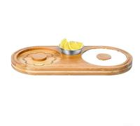 Hosrivae Wood Cocktail Rimmer Set with Salt & Sugar Rimming Tray - Bartender Tool for Margaritas, Mojitos and Specialty Drinks - Natural Wooden Glass Rimming Kit for Home Bar or Professional Use(B)