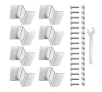 Hosrivae Z-Shaped Solar Panel Mounting Bracket Aluminium Alloy Ground Station Support Adjustable Angle Kit for Home Garden Alternative Energy Systems 8 Pack