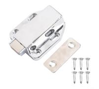 Hosrivae Zinc Alloy Push-to-open Cabinet Catch Having Soft-close Buffer for Kitchen Doors Drawers Cupboards - Single or Double Mount 41 Mm / 67. Mm Width Silver(SINGLE)