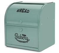 Hossejoy Double Layer Bread Bin - Large Capacity Black Roll Top Bread Box, Kitchen Bread Storage Container with Roll Top Lid, Double Layer Breadbox for Your Kitchen Countertop