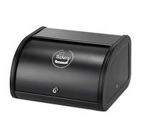 Hossejoy Metal Bread Box, Countertop Bread Storage, Bread Boxes with Roll Top Lid, Bread Bin Container Holder, Breadbox Holds for Your Kitchen Counter (Black)