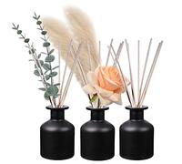 HOSSIAN Reed Diffuser-Reed Diffuser Empty Bottles with 28pcs Reed Diffuser Sticks- Refillable Diffuser Bottles -Diffuser Jars for Home Oil Fragrance (Black)
