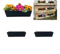 Hossi's Wholesale 2 Euro Pallets Flower Box Inserts, 37.3 cm, Anthracite, Planter for Euro Pallet, Balcony Box, Flower Pot, Made of Sturdy Plastic, Made in Germany