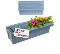 Hossi's Wholesale 6 Euro Pallets Flower Box Inserts | with Hanging System for Hanging | 37.3 cm Light Grey | Planter for Euro Pallet | Balcony Box | Flower Pot | Extremely Stable