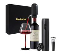 Hosslearlear Wine Dispenser, Wine Opener Electric Rechargeable, Foil Cutter and Vacuum Wine Stoppers - 4 in 1 Wine Set, Gift Idea for Chirsitmans, Housewarming, Birthdays, Arthritis