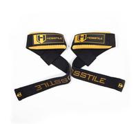 HOSSTILE Padded Lifting Wrist Straps (Pair) - Reinforced Neoprene Support for Powerlifting, Bodybuilding, Gym Workouts, Strength Training, Deadlifts & Fitness Workouts - Extra Long, Durable,