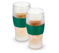 Host 10009 Cooling Cups in Green Freeze Beer, 16 Ounce Freezer Gel Chiller Double Wall Plastic Frozen U.S (473ml / .83 UK Pint) Glass, Set of 2, 16 Fluid_Ounces