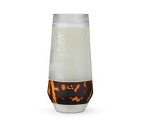 Host Champagne Freeze Double-Walled Stemless Wine Glasses Freezer Cups with Active Cooling Gel and Insulated Silicone Grip, 9 Oz Plastic Tumblers, Tortoise Brown Set of 1