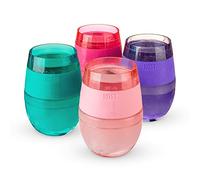 Host Freeze Cooling Cup, Double Wall Insulated Freezer Chilling Tumbler with Gel, Glasses for Red and White Wine, 8.5 oz (250ml), Set of 4, Assorted Translucent Colours, Set di 4
