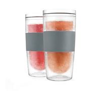 Host Freeze Double Walled Insulated Freezable Drink Chilling Tumbler/Travel Drinkware, Comfort Silicone Grip, 16 oz (473ml), Set of 2, Grey, Multicolor, 2 Count (Pack of 1)