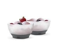 Host Freeze Ice Cream Comfort Silicone Grip Double Walled Insulated Bowl for Cereal, Fruit, Acai, Desserts, Outdoor Party, Kitchen Accessories, 18 oz, Set of 2, Grey