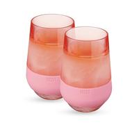 Host Freeze XL Cooling Cup in Double Walled Insulated Freezable Drink Chilling Tumbler with Freezing Gel, 12 Ounces - Set of 2, Pink